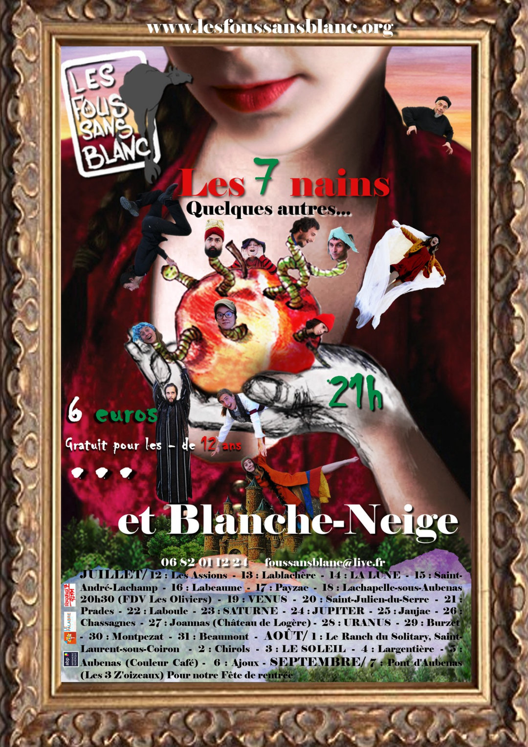 Les 7 nains, quelques autres et Blanche Neige
